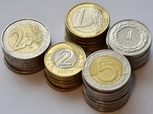 Coins EUR And PLN Stock Photo Image Of Coin Currency 86454406