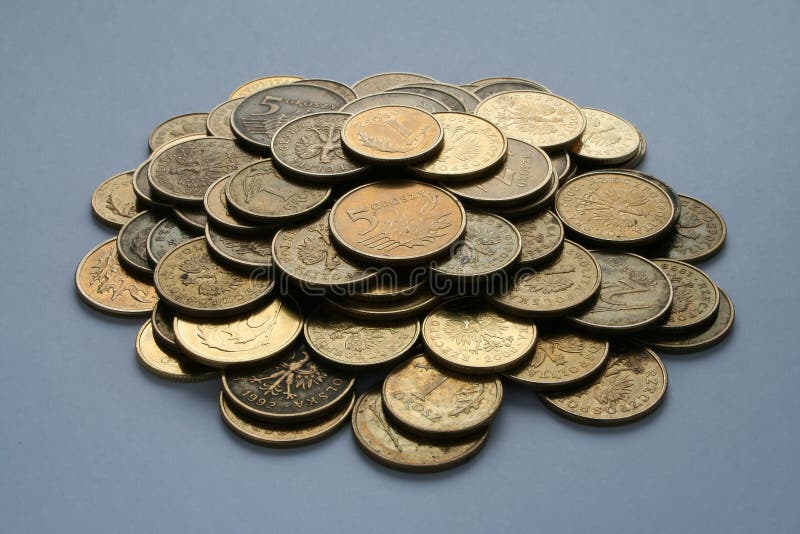 Coins heaps stock images