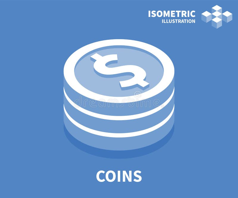 Coins icon. Isometric template for web design in flat 3D style. Vector illustration vector illustration Coins icon. Isometric template for web design in flat 3D style. Vector illustration vector illustration
