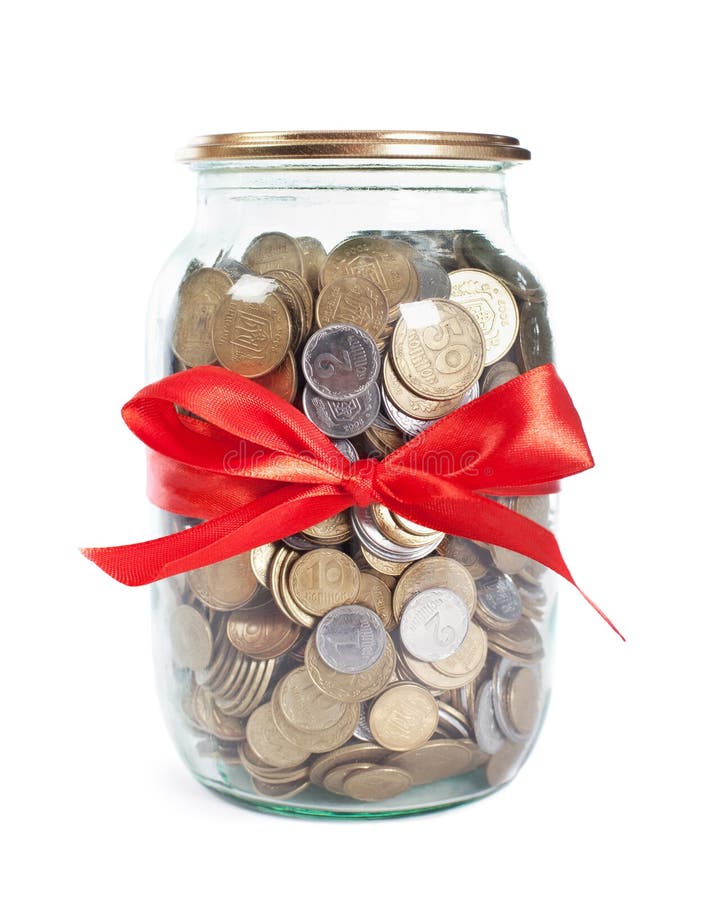Glass jars with coins stock photo. Image of jars, financial - 64813928