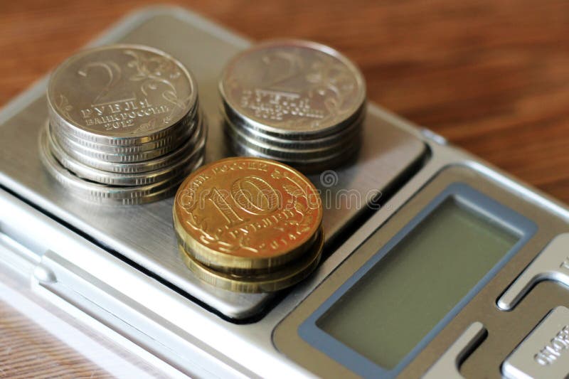 Gold Coins on Weighing Scales Stock Image - Image of scalesn, index:  49414515