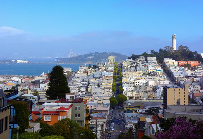 Coittoren in San Francisco Skyline royalty-vrije stock fotografie Coittoren in San Francisco Skyline royalty-vrije stock fotografie