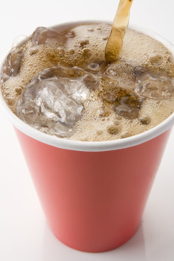 Cola In Paper Cup On White Background. Cola In Paper Cup On White Background