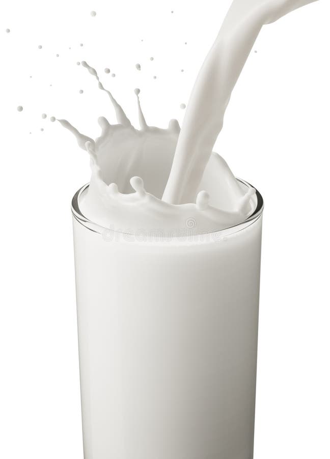 Colada de un vidrio de leche foto de archivo libre de regalías Colada de un vidrio de leche foto de archivo libre de regalías