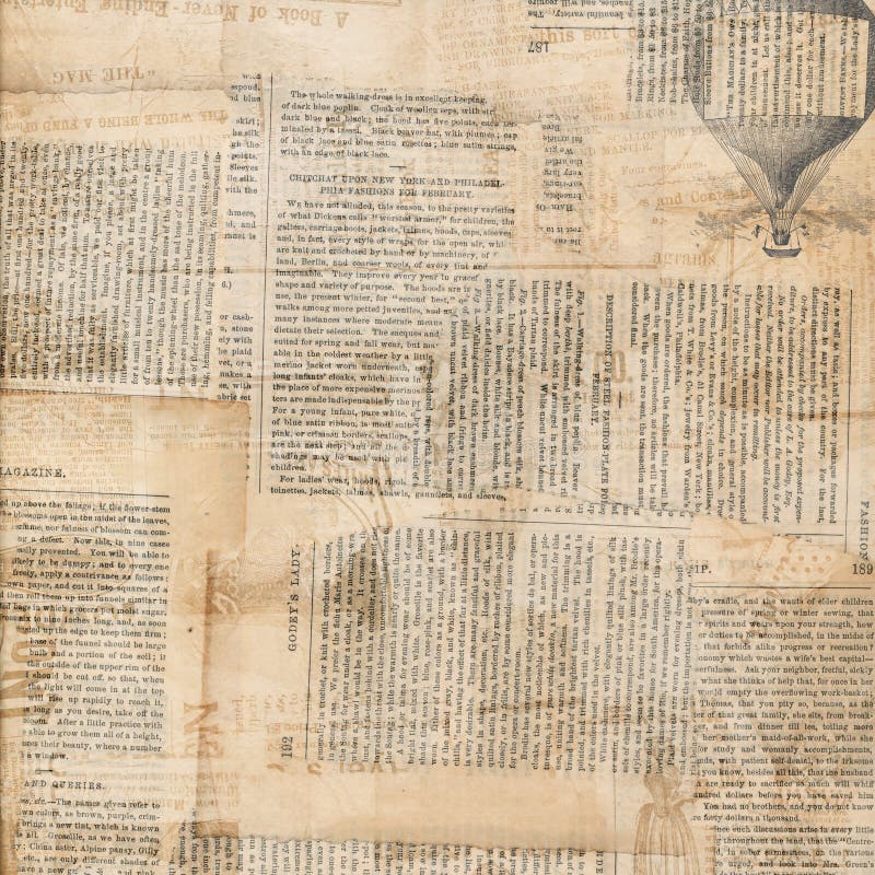 Colagem antiga suja do papel do jornal