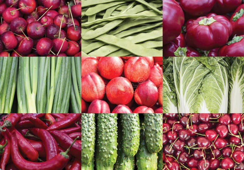 Colagem das frutas e verdura imagens de stock Colagem das frutas e verdura imagens de stock