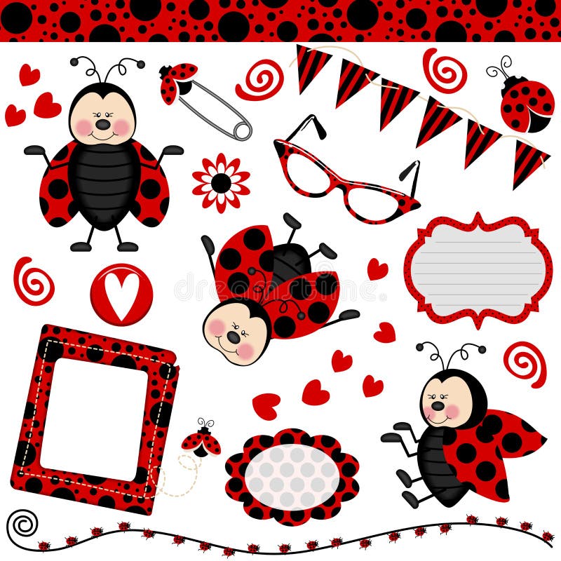 Colagem de Digitas do Ladybug ilustração do vetor Colagem de Digitas do Ladybug ilustração do vetor