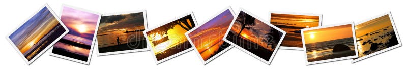 Colagem de fotos do por do sol imagens de stock royalty free Colagem de fotos do por do sol imagens de stock royalty free
