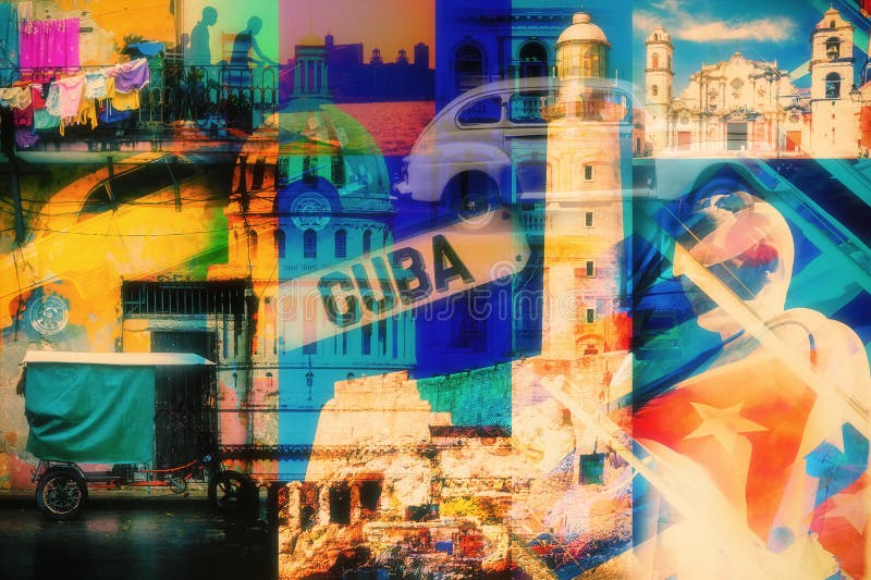 Colagem de imagens de Havana Cuba