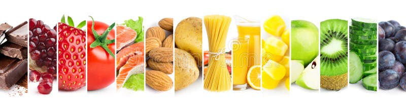 Colagem do alimento maduro da cor fresca misturada imagens de stock royalty free Colagem do alimento maduro da cor fresca misturada imagens de stock royalty free