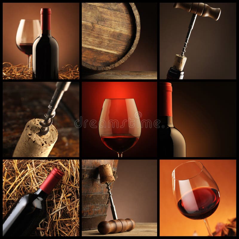 Colagem do vinho imagens de stock royalty free Colagem do vinho imagens de stock royalty free