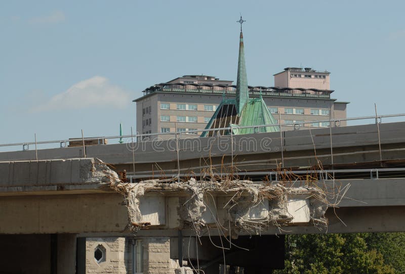 Colapso da autoestrada imagem de stock