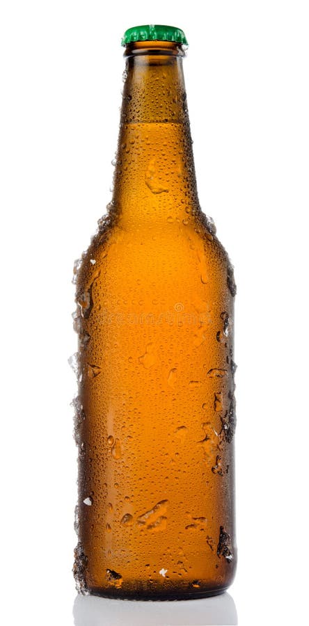 Cold beer bottle