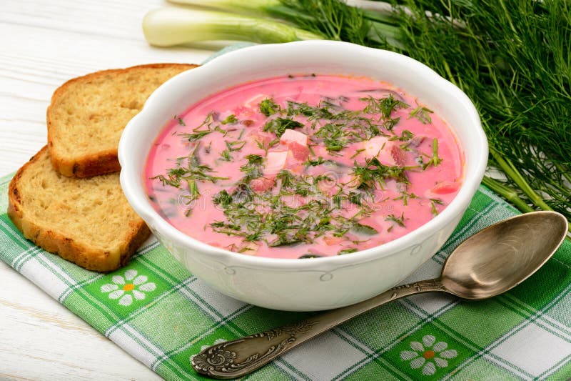 Cold Beet Soup Polish and Russian Cuisine. Stock Image Image of
