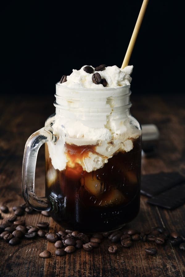 Cold Brew with Whipped Cream Stock Photo Image of cubes, caffeine