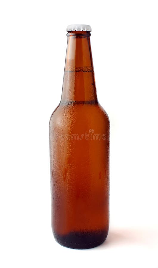 Cold chilled beer in brown bottle stock image Cold chilled beer in brown bottle stock image