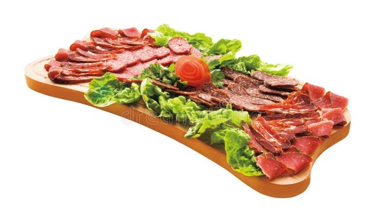 Cold cuts on plateau. Gourmet food.