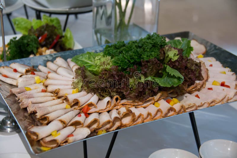 Cold Cuts with Pork Roast Beef Vegetable Stock Image Image of tray