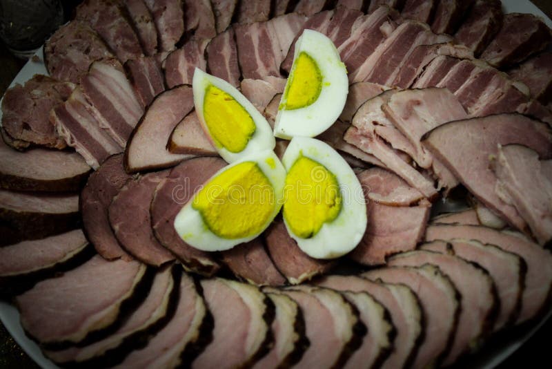Cold Cuts Ready To Eat of Ham and Bacon Stock Image Image of cuisine