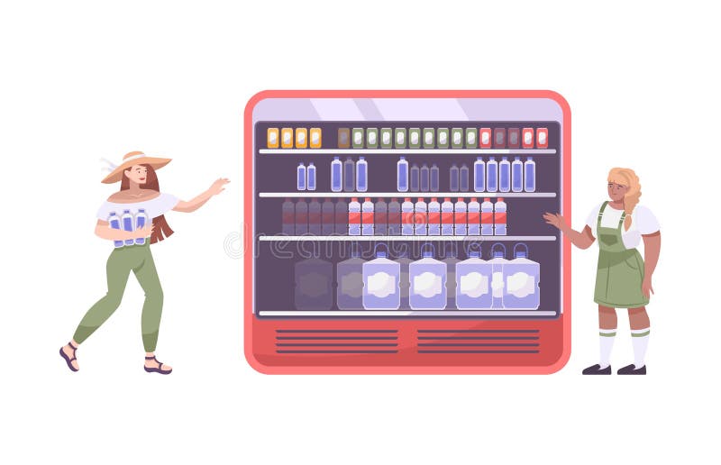 Cold Drinks Store Composition Stock Vector Illustration of elements