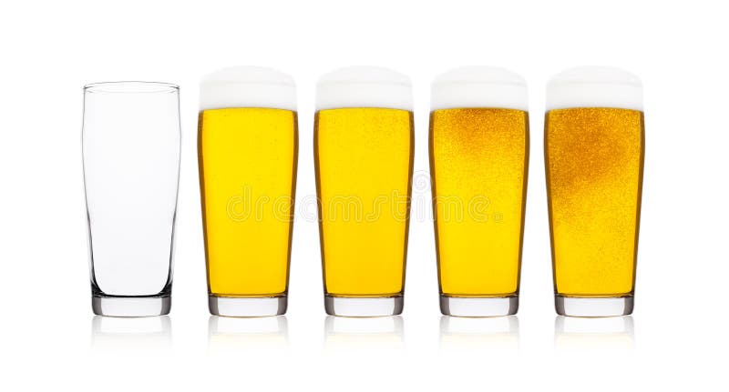 Empty Beer Glass with Foam stock photo. Image of cold - 140068314