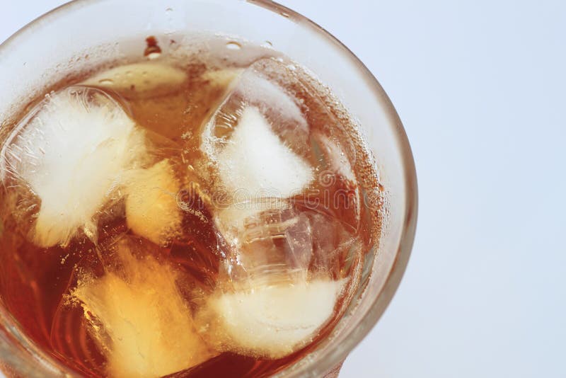 Cold Glass of Iced Tea with Ice Stock Photo Image of water, isolated