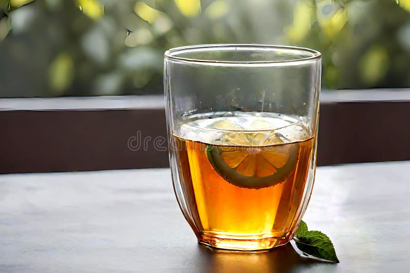 Cold Iced Tea in a Cup with Ice Cubes Stock Illustration Illustration