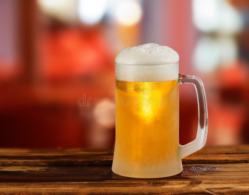 Cold light beer glass mug stock photos