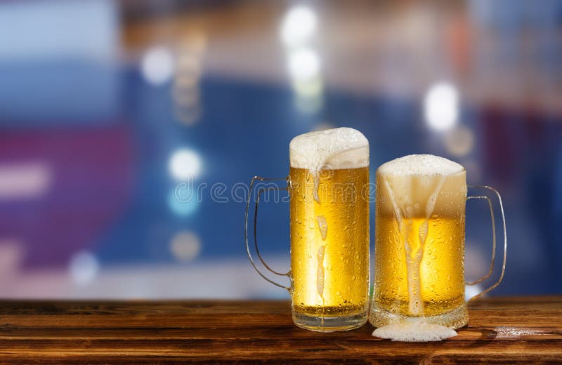 Cold light beer stock photography