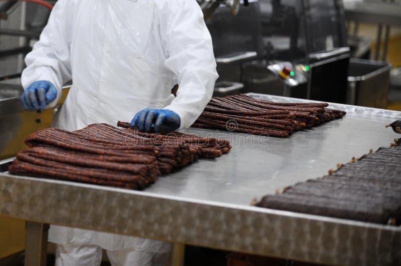 Cold meat stock image. Image of salami, pork, line, processing 47691107