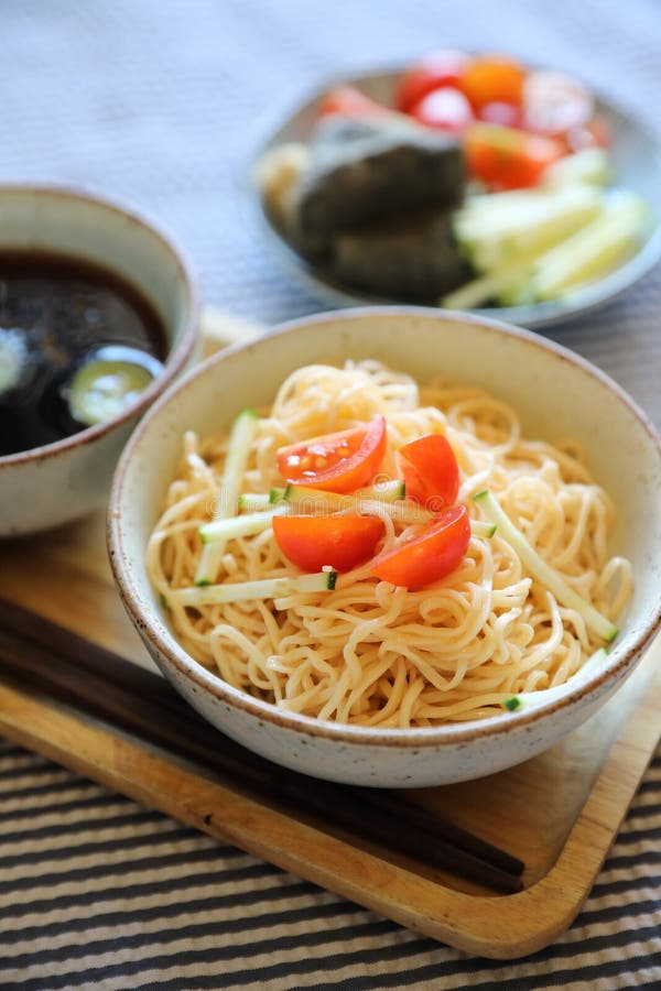 Cold Noodles Japanese Food Style Stock Image Image of chilled, fresh