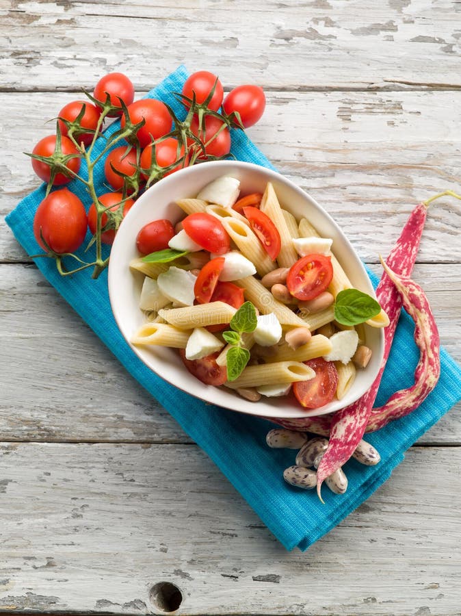 Cold pasta salad stock photo. Image of food, recipe, plate 29852832