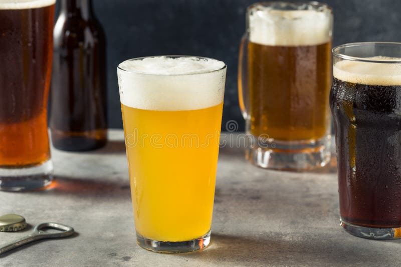 Cold Refreshing Assorted Craft Beers Stock Image Image of liquid