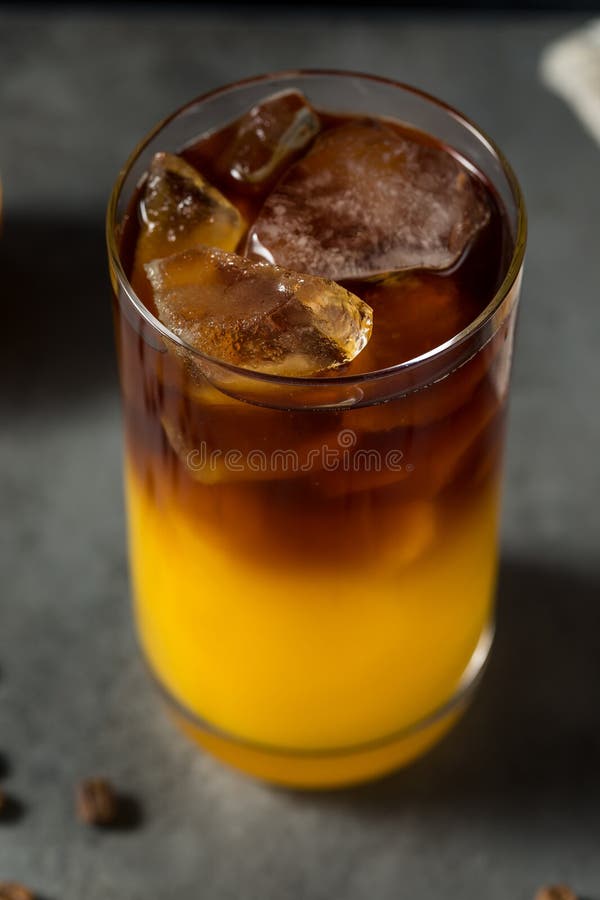 Cold Refreshing Orange Juice and Coffee Drink Stock Image Image of