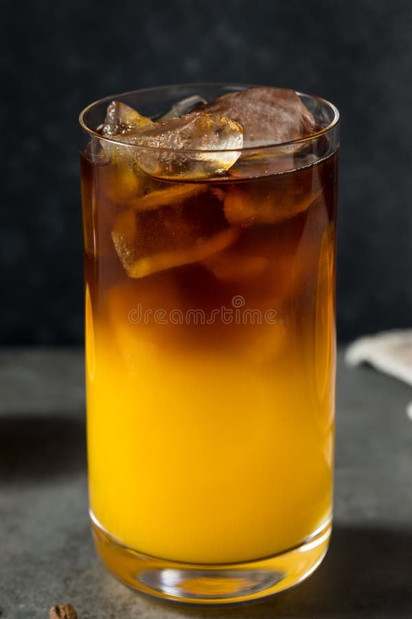 Cold Refreshing Orange Juice and Coffee Drink Stock Image Image of