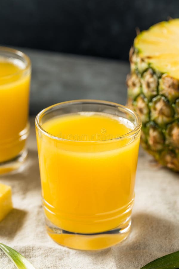 Cold Refreshing Yellow Pineapple Juice Stock Image Image of juice