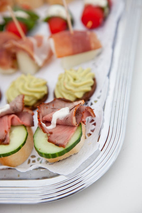 Cold roast beef canapes stock image. Image of meat, cucumber 44307687