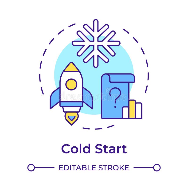 Cold start multi color concept icon royalty free illustration