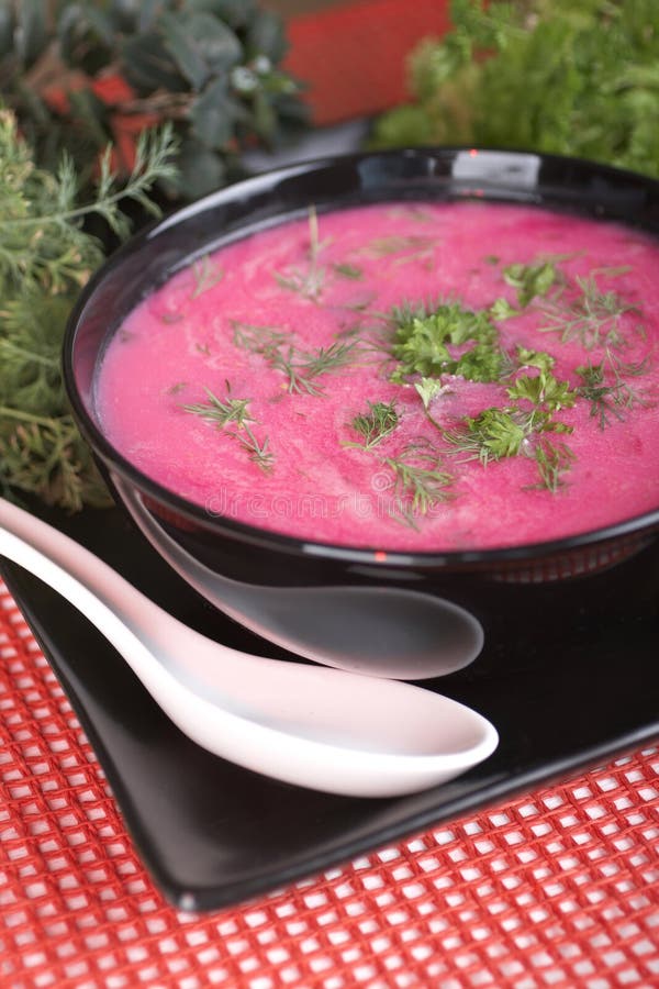 Cold vegetable soup stock image. Image of beetroot, gourmet 10954109