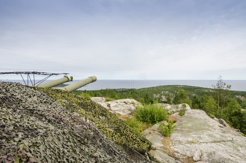 Cold war coastal artillery Hemso Sweden