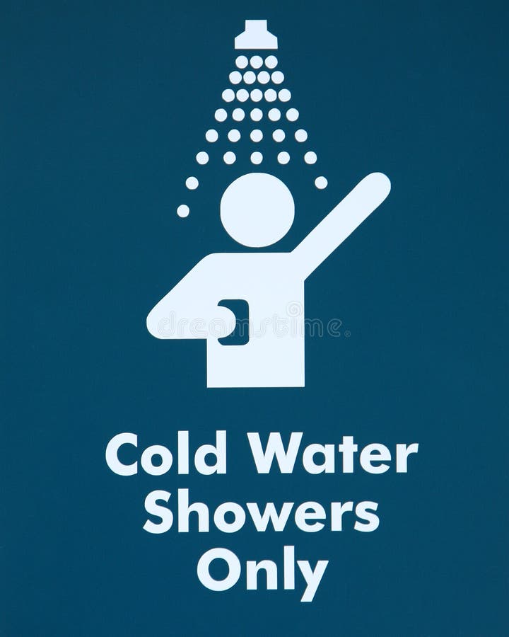 Cold Water Shower - sign stock photo. Image of hygiene 