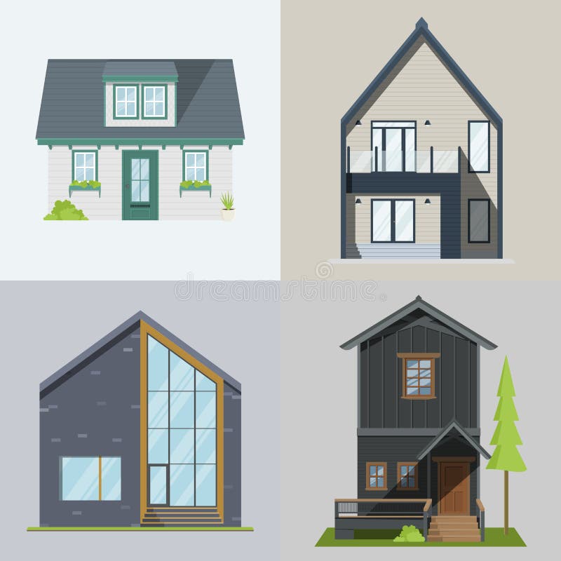Casa Semirural E Moderna Com Cor Escura Ilustração do Vetor - Ilustração de  residencial, estrutura: 209886184