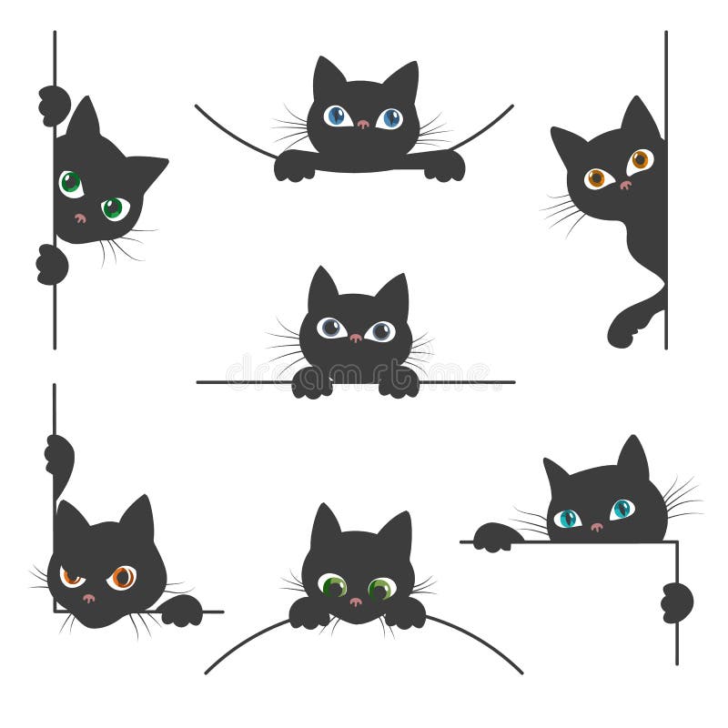 Desenhos Animados Dos Gatos Pretos Impertinentes E Brincalhão