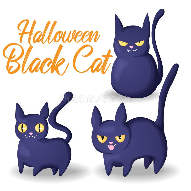 Conjunto De Elementos De Feriado De Halloween. Coleção Com Gatos Pretos Em  Diferentes Poses Sobre Fundo Branco Para Criar Desenhos De Halloween.  Ilustração Vetorial. Royalty Free SVG, Cliparts, Vetores, e Ilustrações  Stock.