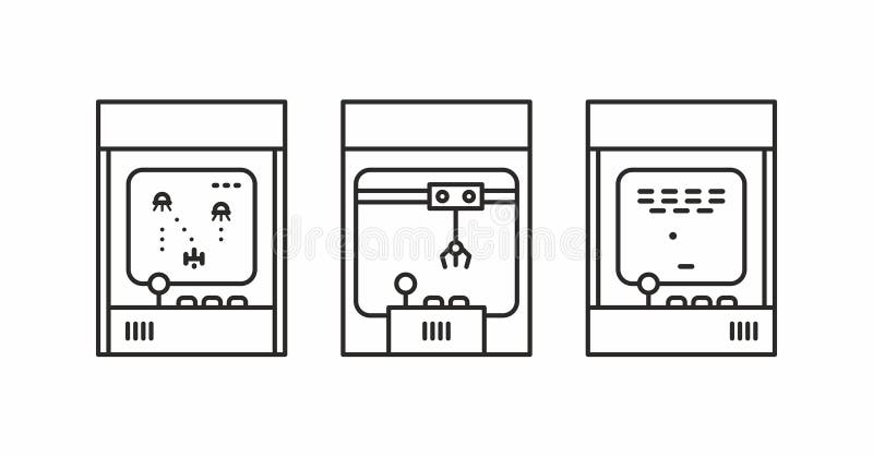 Máquina De Jogos Antigos Clássicos Dos Anos 80 Ilustração do Vetor -  Ilustração de colheita, controlador: 170240058