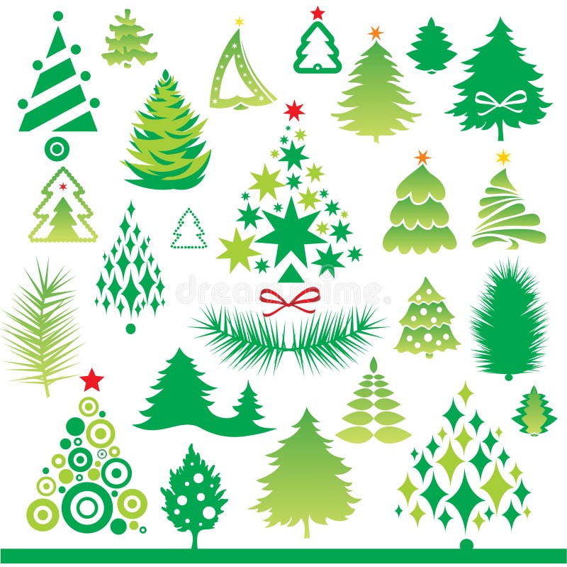 Árvores De Natal Abstratas Dos Desenhos Animados Com Presentes E Grupo Do  Vetor Das Bolas Ilustração do Vetor - Ilustração de tradicional, fundo:  101080321