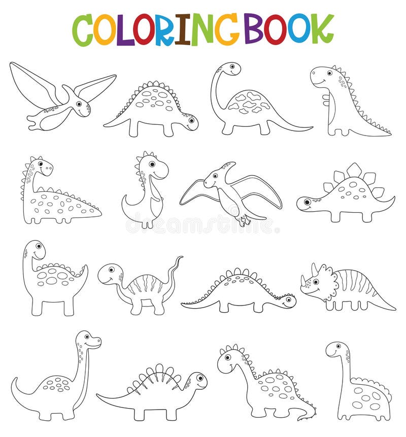 Livro Para Colorir Do Dinossauro Ilustração do Vetor - Ilustração de livro,  predador: 112337208