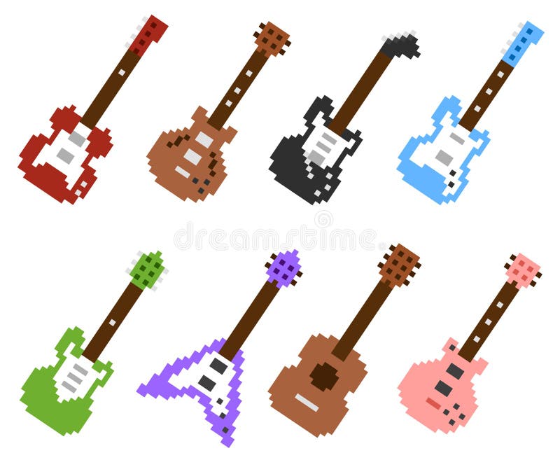 música guitarra escolher jogos pixel arte vetor ilustração 23875150 Vetor  no Vecteezy