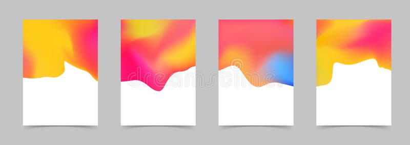 Colección colorida anaranjada brillante abstracta flúida líquida del cartel libre illustration Colección colorida anaranjada brillante abstracta flúida líquida del cartel libre illustration