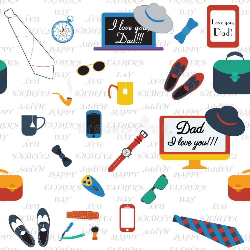 Colección colorida del diseño Día de padres feliz libre illustration Colección colorida del diseño Día de padres feliz libre illustration